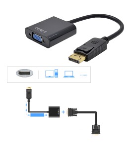 Displayport to VGA Large DP to VGA Adapter DP to VGA Cable DLLE DP Adapter Cable