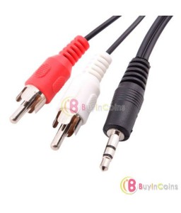1/10/50Pcs 3.5mm Aux Auxiliary Cable Cord To 2 RCA MP3 4.5FT