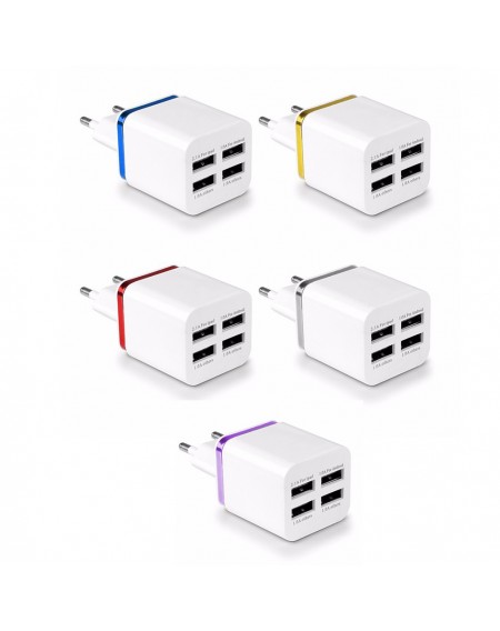 5.1A USB Power Adapter Wall Charger 4 Ports Travel Charger Cube Block