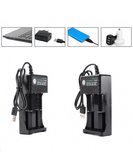 2Slot Li-ion Battery AC Charger Adapter For 18650 18500 16340 14500 26650