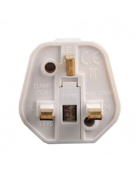 New European 2 Pin to UK 3 Pin Plug Adaptor Euro EU Schuko Travel Mains Adapter