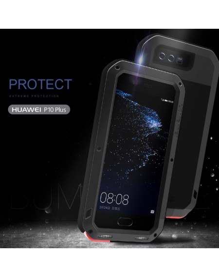 Love Mei Aluminum Metal Gorilla Glass Shock/Water Proof Case For Huawei P10 Plus