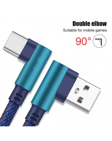 1MType C 90 Degree Right Angle USB C 3.1 Fast Data Sync Charging Charger Cable Hot