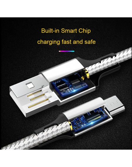 Micro USB Cable For Android Mobile Phone Fast Charging Max 3A Microusb Data Nylon Braided Cable Wire