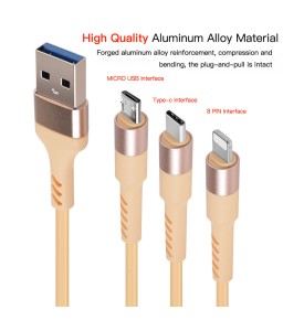 3in1 USB Cable 8Pin Micro USB Type C Charger Cable for iPhone X Samsung S9 Charging Cable Micro USB Charger Cord Charging Wire